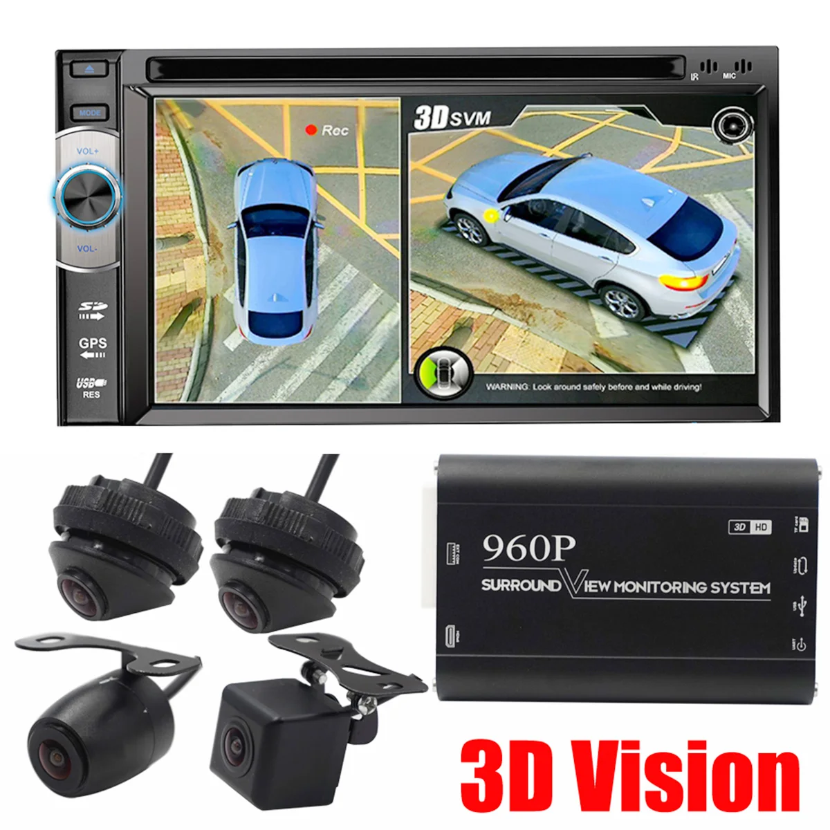 3D HD система наблюдения за объемным видом, 360 градусов, для вождения, с видом птицы, панорама, автомобильные камеры, 4-канальный видеорегистратор, поддержка SD обновления