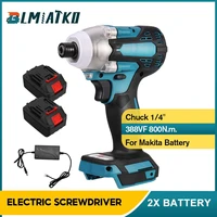 800n m electric screwdriver 18v 388vf battery brushless cordless screwdriver impact drill impact driver rechargeable driver