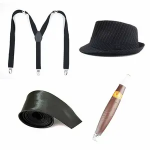 Ecпарти 1920s мужские аксессуары Gatsby Гангстерский костюм набор аксессуаров Газетница плоская шляпа Y Хэллоуин костюмы для мужчин взрослых