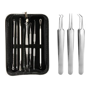 Набор инструментов для удаления черных точек, экстрактор угрей и комедонов, пинцет игла для удаления прыщей, 10 шт.