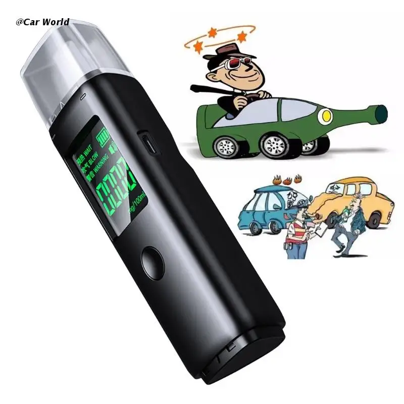 

Portable Digital Breath Blowing Alcohol Tester Breathalyzer Analyzer LCD Screen Quick Response High Accuracy Detector