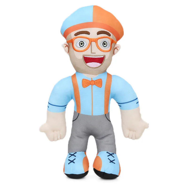 Blippi Plush Baby Toys 12.6inch Soft Stuffed Educational Dolls for Toddlers Blippi Hat Cosplay Prop Baby Gift Plushie