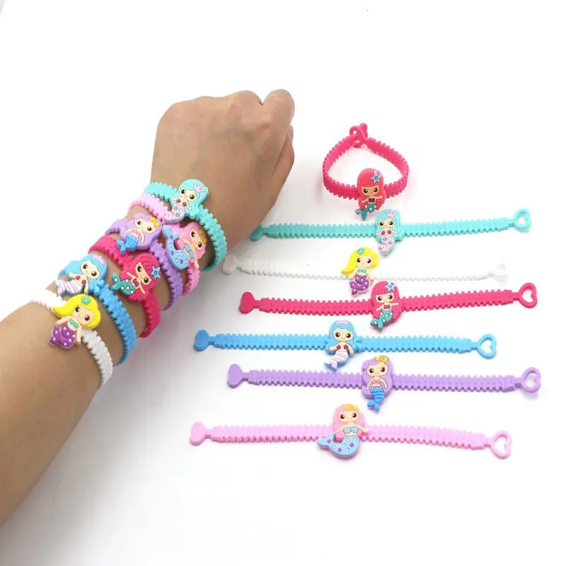 10 шт./лот резиновый браслет с единорогом/Фламинго/русалочкой для вечеринки