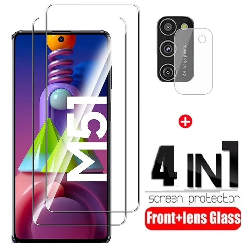 Защитное стекло 4 в 1 для Samsung Galaxy M51, закаленное, для Samsung A51, A71, A31, A41, A11, M21, M31, M51, S20 FE