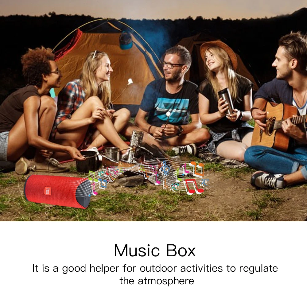 tg113 hifi portable speaker waterproof wireless bluetooth column bass hifi soundbar surround subwoofer support usb aux fm radio free global shipping