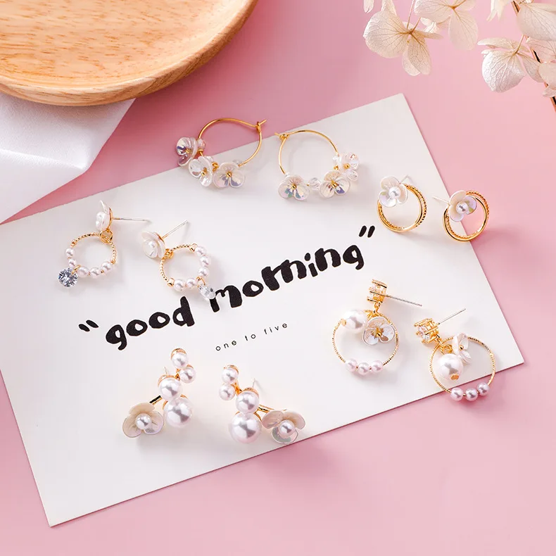 Женские серьги-подвески из серебра 925 пробы с искусственным жемчугом | Украшения