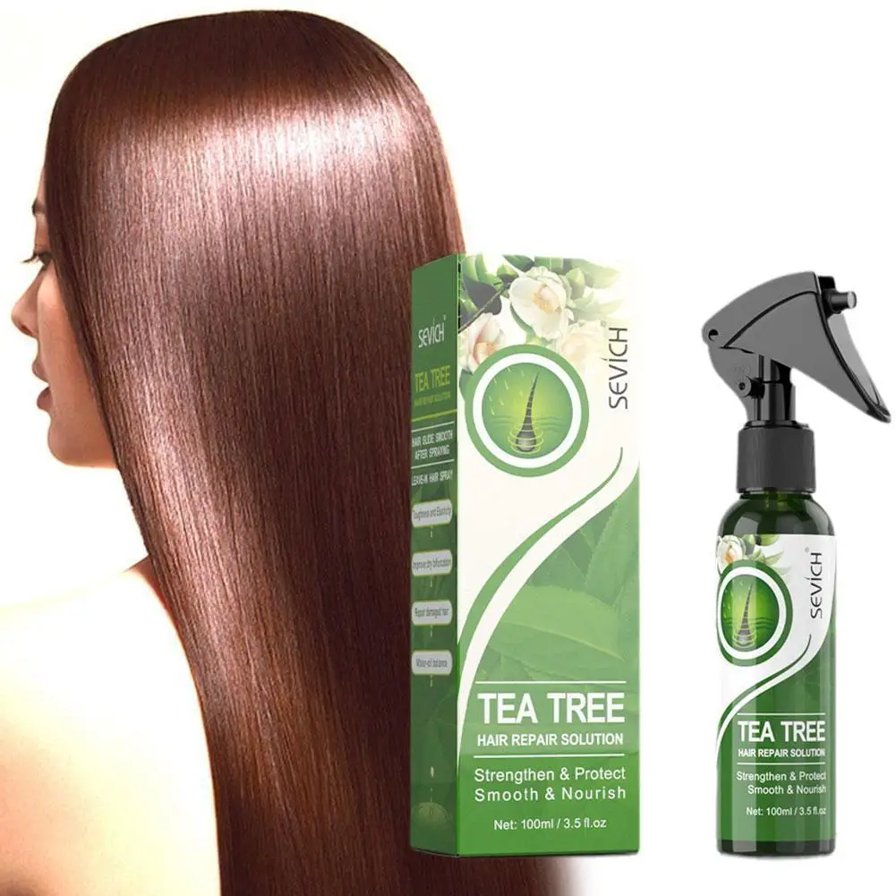 

100ml Tea Tree Hair Smoothing Spray Deeply Moisturing Nourishing Dry Hair Care Repair Damaged Scales Hair Care