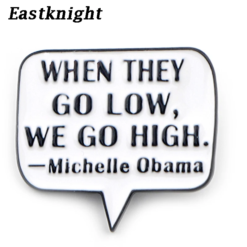 K303 оптовая продажа 20 шт./лот заколки для цитаты Michelle Obama металлическая
