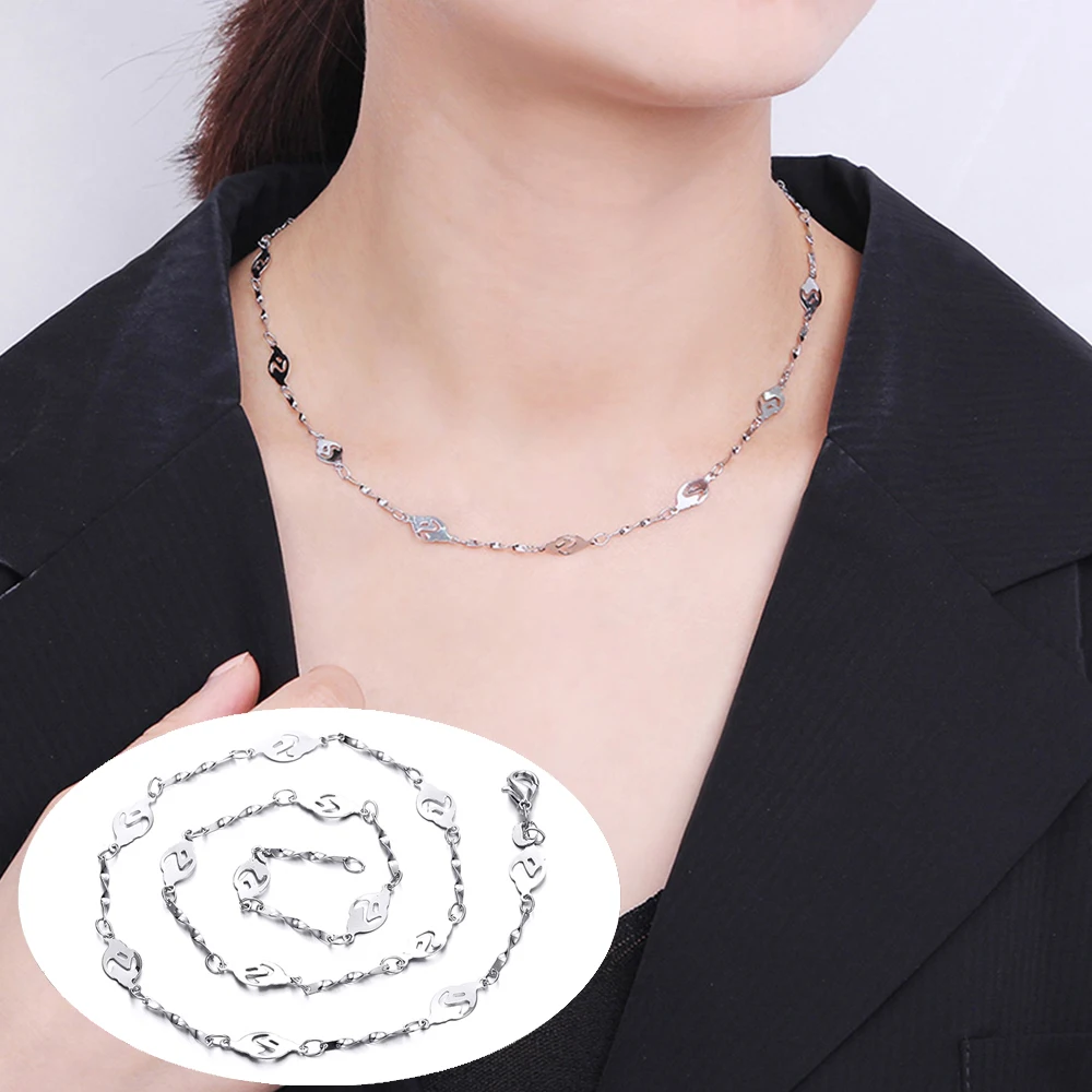Модная женская цепочка для ключиц украшение ожерелье блестящее серебряное