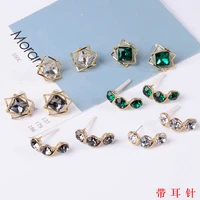 20pcs fashion temperament crystal earrings accessories rhinestone simple earrings gifts diy handmade jewelry making