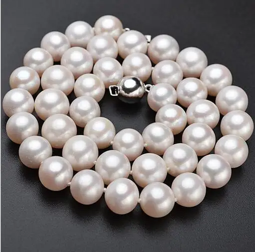 

AAA classe 10-11mm ronde naturelle collier de perles
