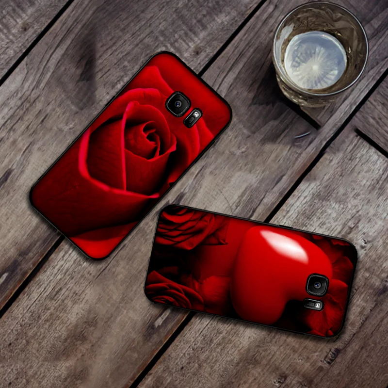 Bright and beautiful red roses soft silicone Phone Case for Samsung Galaxy S6 S8 Edge S7 S9 Plus S10 S10E Note 9 8 Cover | Мобильные