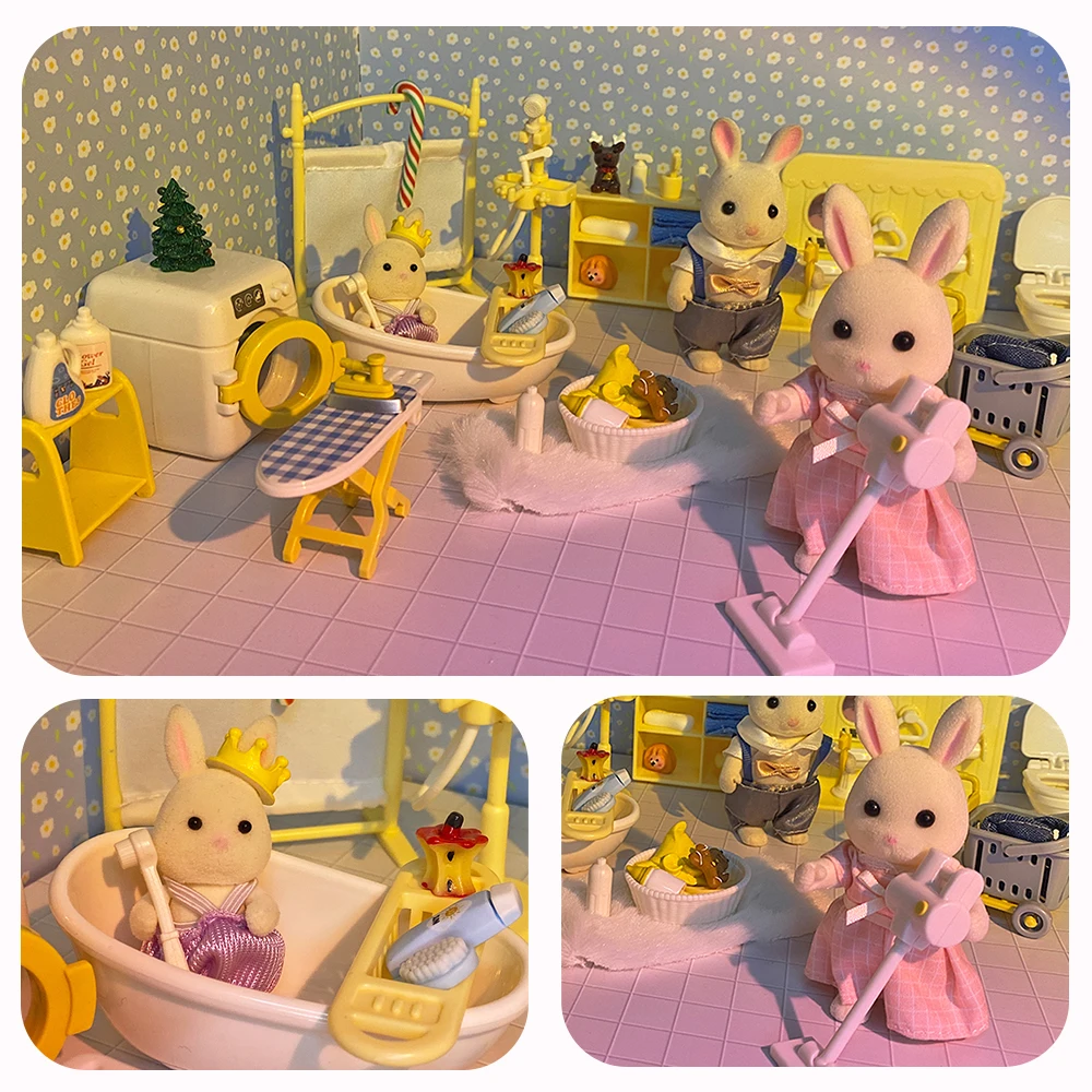 Детский Кукольный домик со слоном аксессуары для ванной комнаты сделай сам 1/12