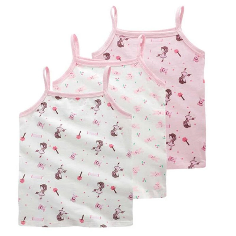 Летний стиль нижнее белье для девочек детская одежда хлопковые майки детей Майки