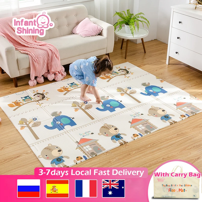 Infant Shining Baby Mat Portable Foldable Baby Climbing Pad 180X200x1CM Baby Play Mat Foam Pad XPE Tasteless Parlor Game Blanket