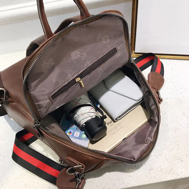 

2020 New PU Lady Leather Bag Women Backpacks Large Capacity Teenage Girl School Bag Retro Business Bag Laptop Backpack for Girls