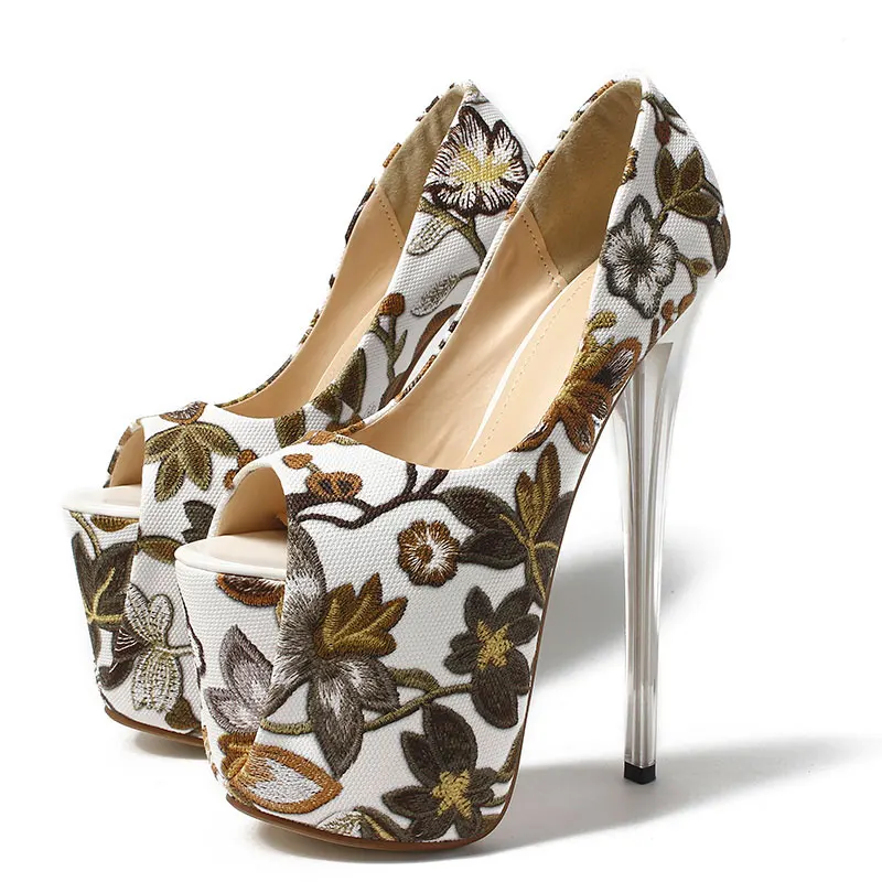 Обувь на платформе и высоком каблуке женские туфли лодочки с открытым носком