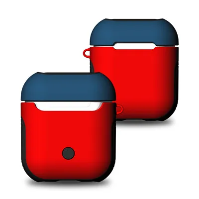 Симпатичный мини Резиновый беспроводной Чехол для наушников для Apple Airpods 2 зарядных наушников Защитный чехол для Airpods port - Цвет: Розово-красный