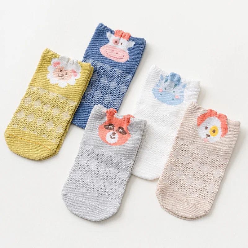 5 пар/лот Детские носки для мальчиков и девочек Сезон весна-лето Дышащие сетчатые