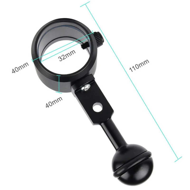 Миниатюрный фокус шаровой рычаг для дайвинга светильник держатель зажим