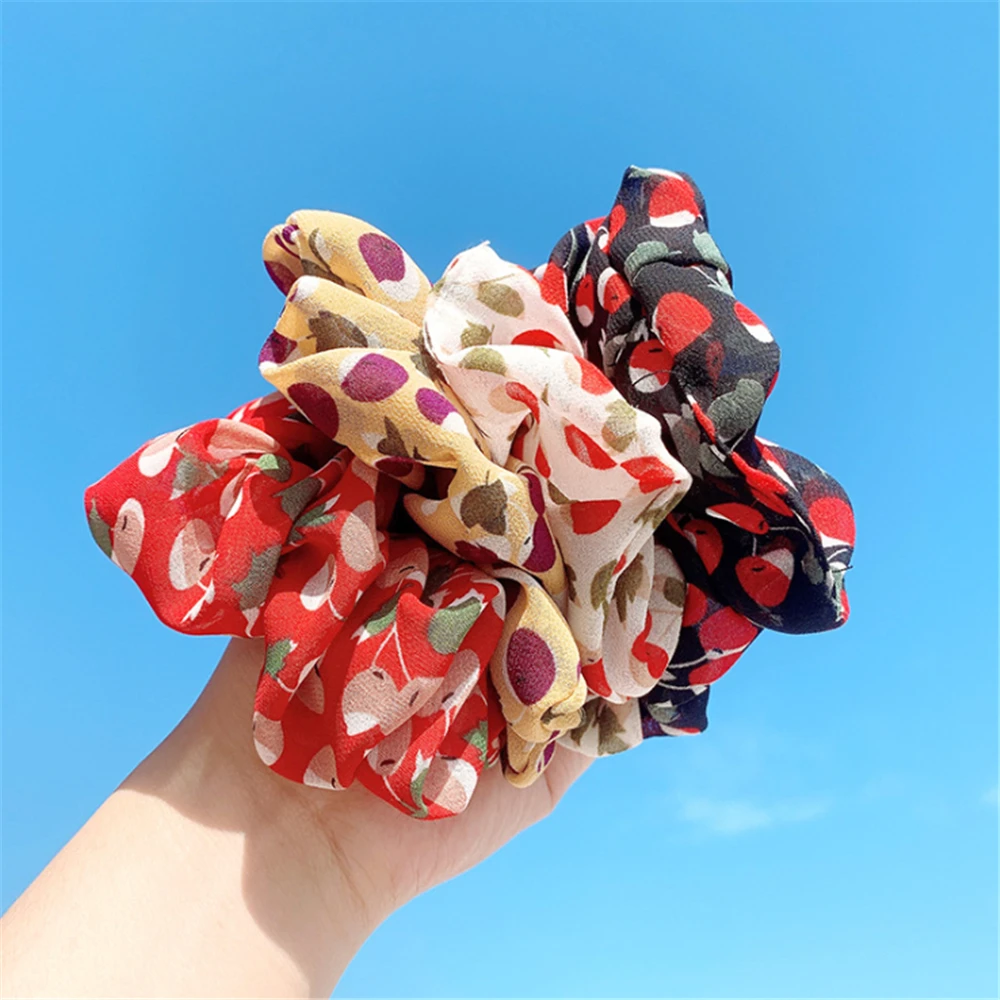 Модные Красочные эластичные резинки для волос в виде вишни красивые элегантные