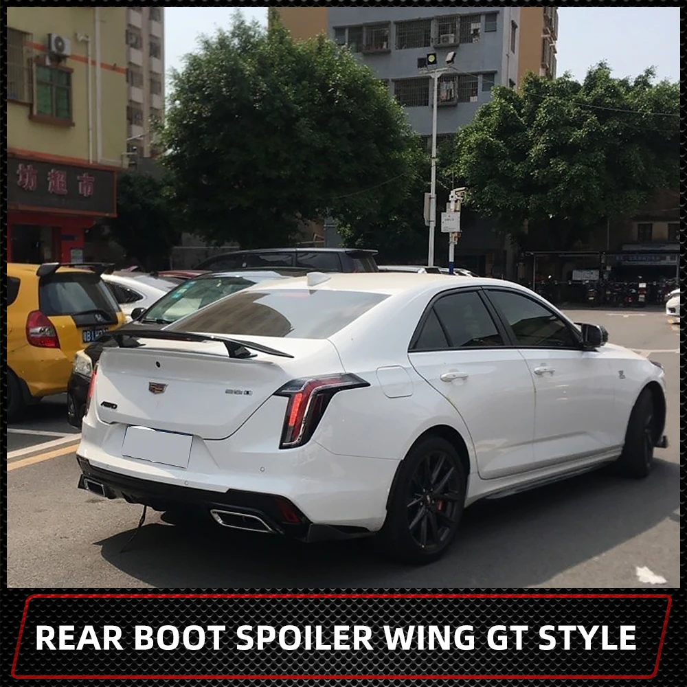 

Rear Trunk Lid Boot Spoiler Wings For Cadillac ATS CTS CT4 CT5 CT6 SLS Sedan GT Sport Style Racing Lip White Black Carbon Parts