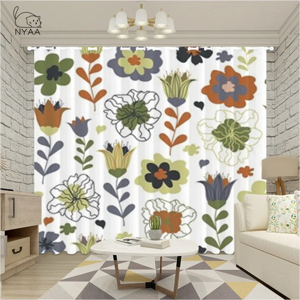 Плотные минималистичные Цветочные занавески тканевые для фотографий в гостиную