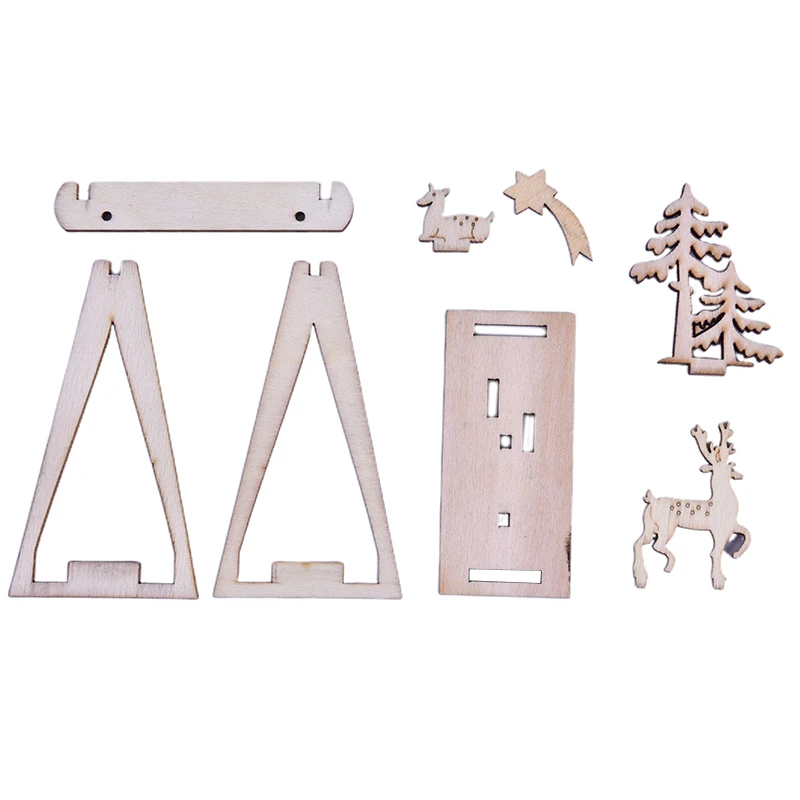 1 шт./лот DIY креативные маленькие полые рождественские деревянные украшения для