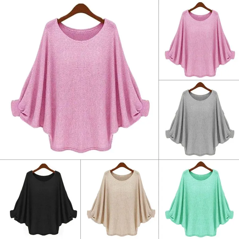 

Spring women's fashion sweater loosing O-neck tops rose red Comfy