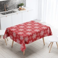 tablecloth for table cloth cover christmas red white snow decoration waterproof decor dining rectangular kitchen oilcloth