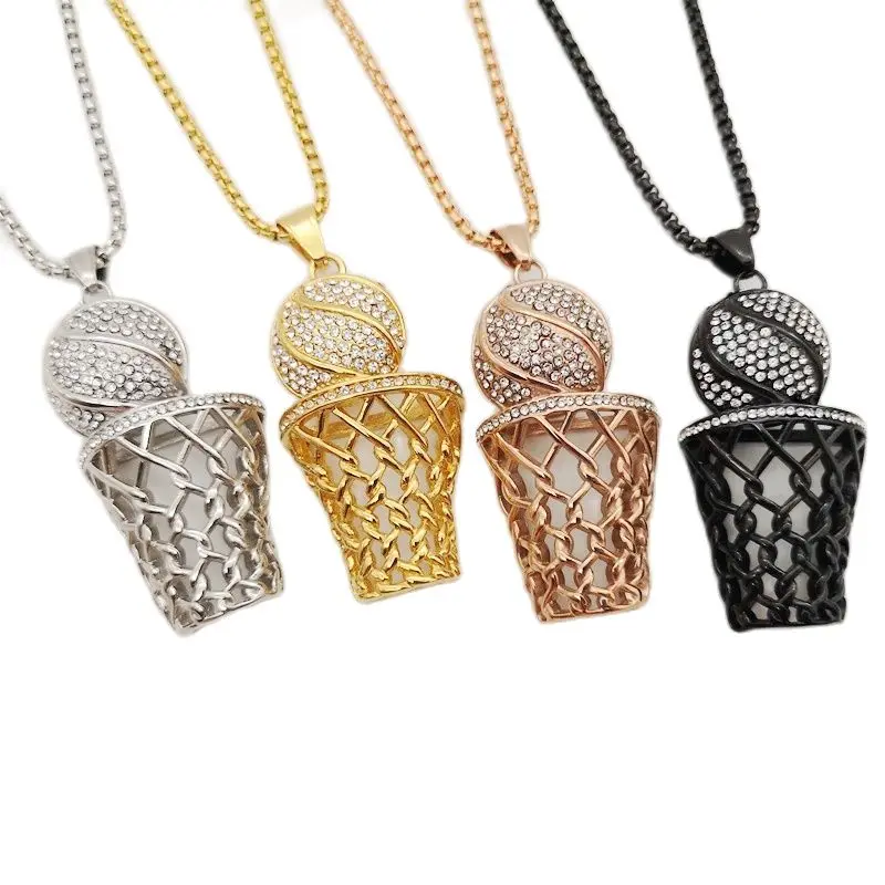 Ожерелье с кулоном в виде баскетбольной сетки из нержавеющей стали|pendant necklace|necklace