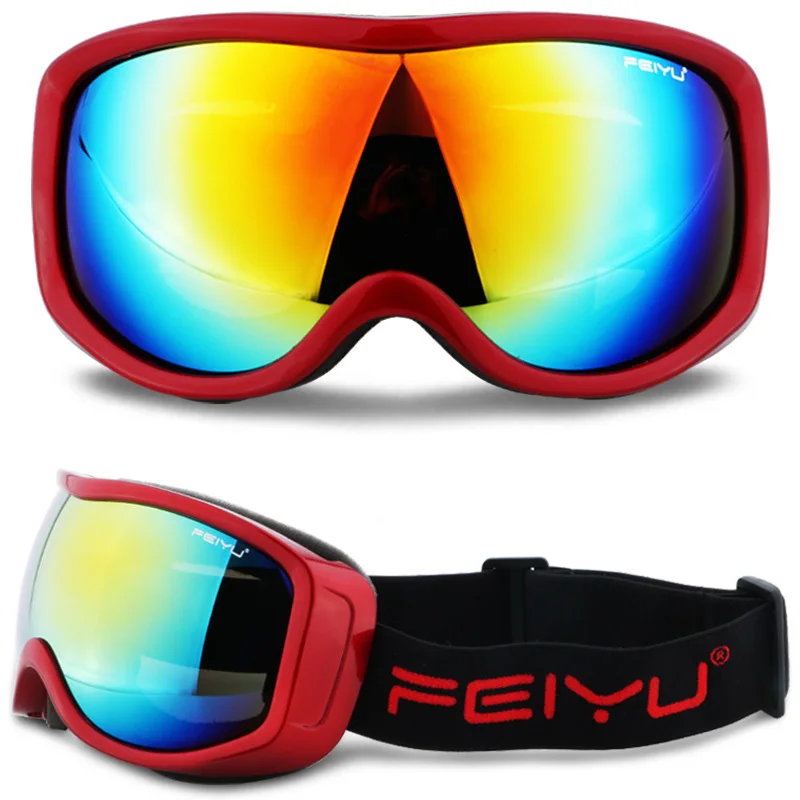 Red Frame Сноуборд для взрослых лыжные противотуманные очки UV400 лыжные защитные очки для снегохода с покрытием мотокросса внедорожные очки шлем маска для мужчин и женщин - Цвет: Red Frame