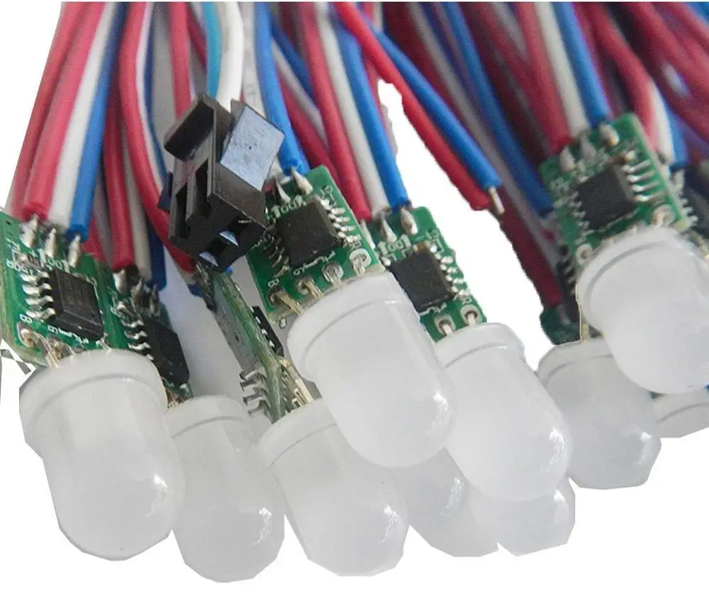50 шт. WS2811 12 мм пиксели струнный свет индивидуально Addressable RGB полноцветный цифровой