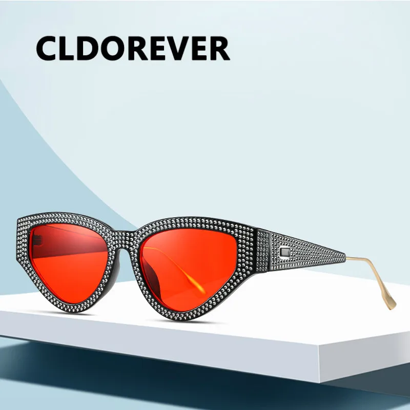 Новинка 2019 кошачий глаз солнцезащитные очки для женщин высокое качество стразы