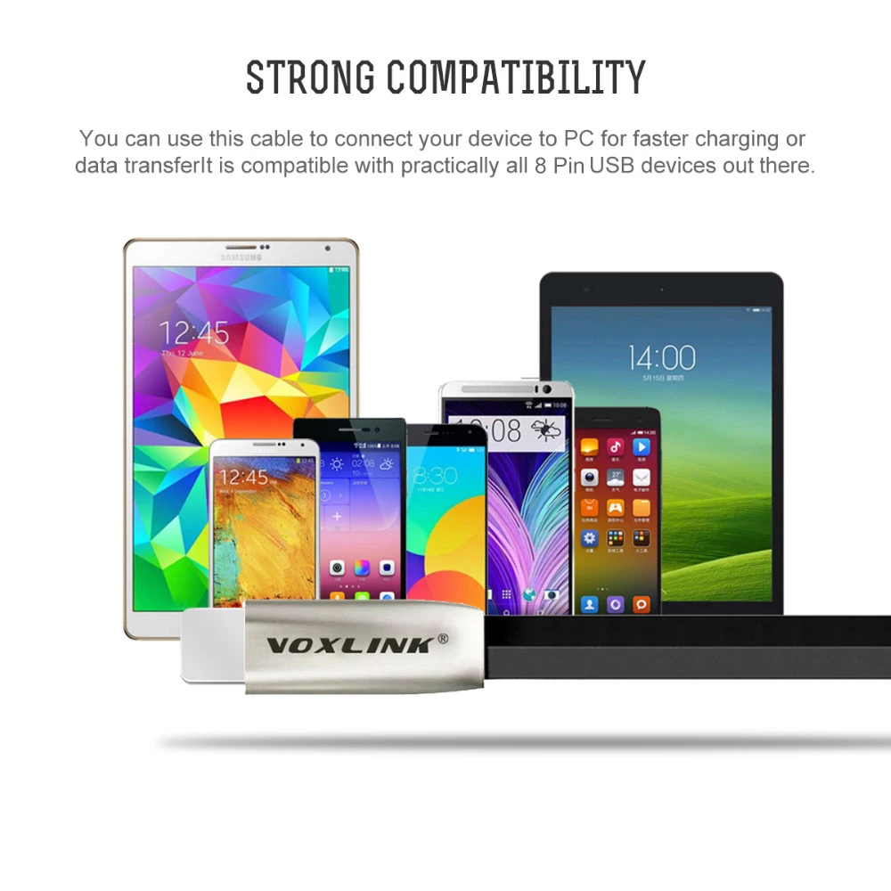 VOXLINK usb-кабель lightning для iphone x, 8 s, 7 s, кабель USB для быстрой зарядки и синхронизации данных для iphone xs max, 8, 8 Plus, 7, 6, 6 s, ipad mini