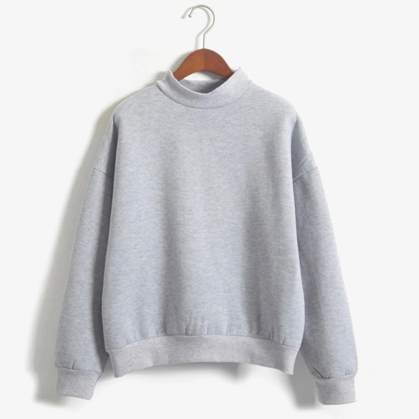

Women Plus Velvet Solid Color Long-Sleeved Sweater Women Korean Hedging Student Jacket Women Sexy Cotton Solid Casual Hot Sale