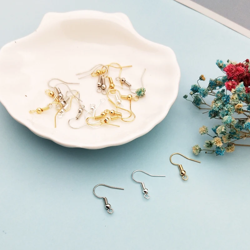 100 шт. золотые/белые крючки для сережек-гвоздиков | Украшения и аксессуары