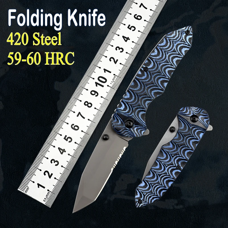 

Нож с полузубьями высокой твердости для кемпинга Складные Инструменты для улицы кухонный нож для фруктов охотничий спасательный портативн...