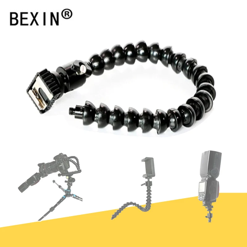 

Camera Flash Bracket Holder Arm Flexible Light Stand Two hot Shoe Clamp Stand Photography Accessories Suitable For Camera Tripod