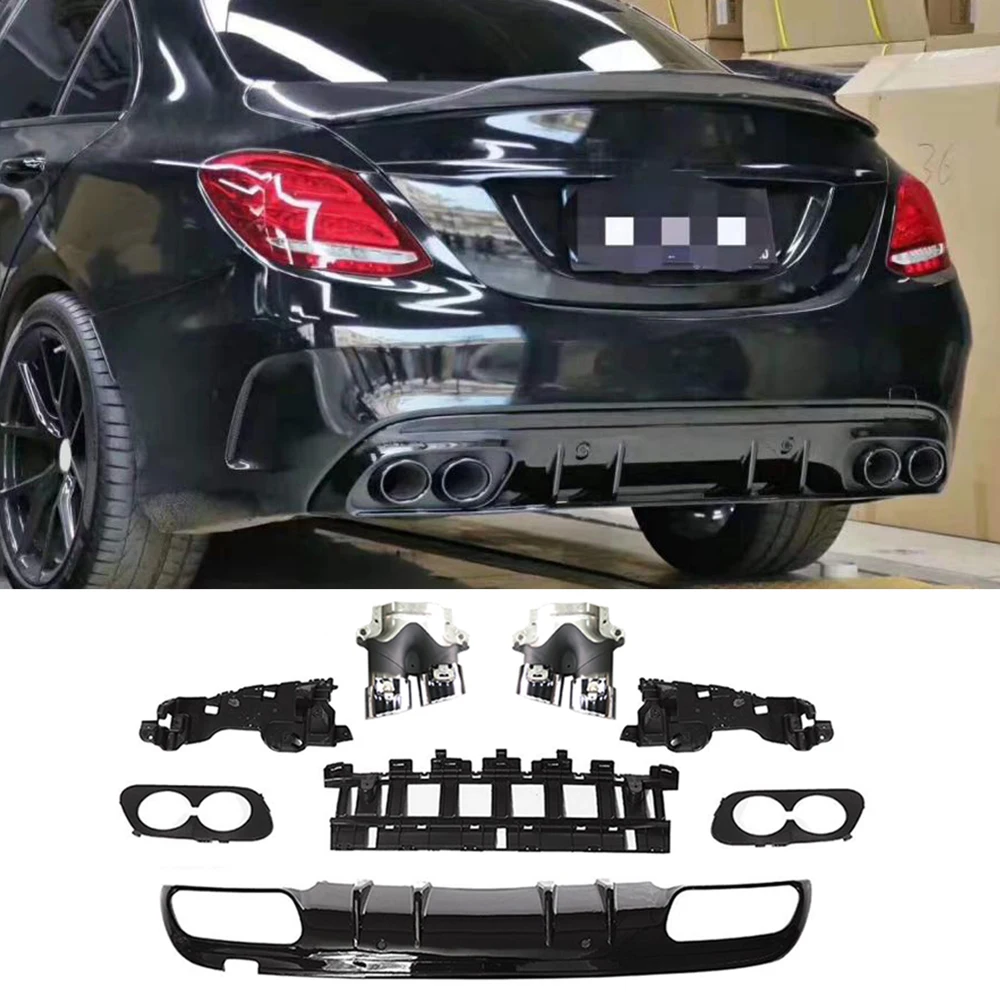 Автомобильный задний бампер диффузор губа для Mercedes Benz C Class W205 Sport Sedan 4 двери 2015 2019