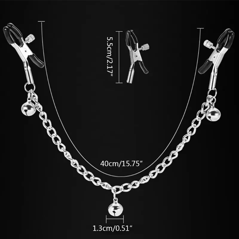 Эротическая связывающая игрушка для усмирения зажимы сосков цепь колокольчик