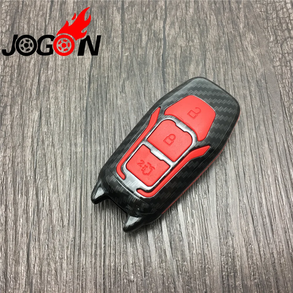 

Carbon Fiber Look Car Remote Key Case Cover 3 Buttons Smart Remote Control for Ford Mondeo For Ford Explorer Mustang