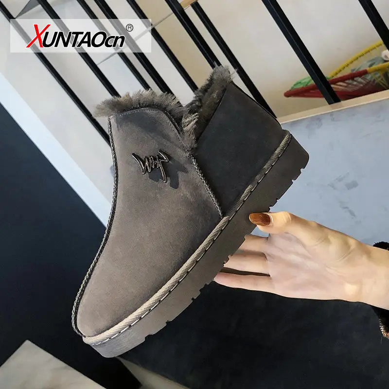

2021 Snow Boots Women's New Winter Wild Korean Short Tube Short Boots Flat Bottom Bread Shoes Students Plus Velvet Cotton Shoes