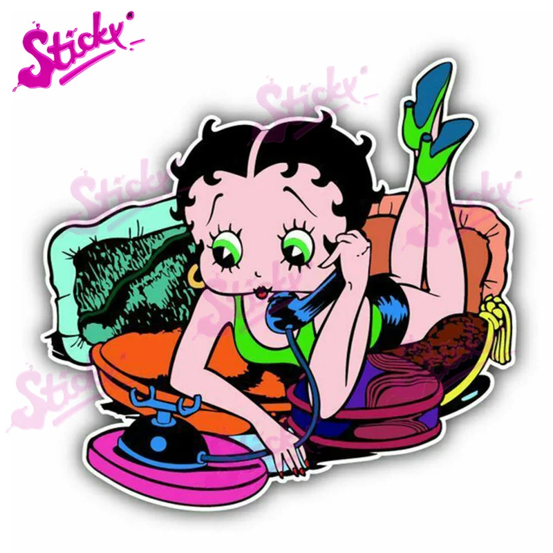

STICKY Sexy Betty Boop Biker Anime Car Sticker Decal Decor For Bicycle Motorcycle Accessories Laptop Helmet Trunk Wall