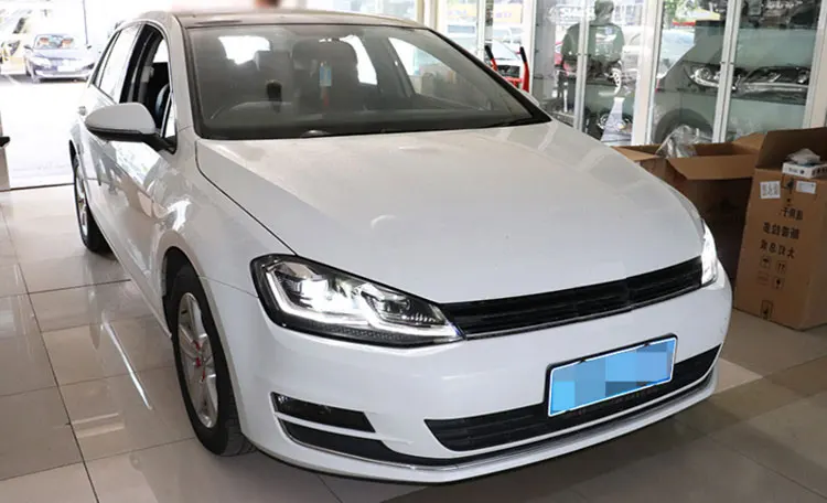 2 шт. автомобильный стиль светодиодный фары для golf 7 2013- для golf 7 Головной фонарь светодиодный DRL Объектив двойной луч H7 HID Xenon bi xenon объектив