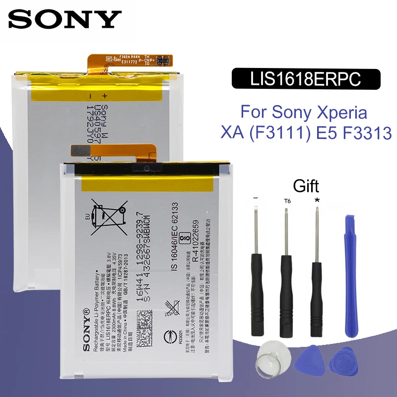 SONY LIS1618ERPC телефон Батарея 2300 ма-ч для Xperia XA F3111 F3112 E5 F3116 F3115 F3311 F3313 запасная батарея