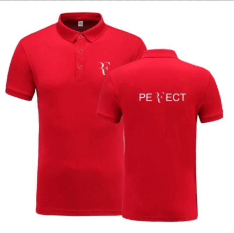 

Новинка 2021, рубашка-поло, рубашка-поло из хлопка с логотипом Роджера Федерера, рубашка-поло с коротким рукавом, рубашки-поло высокого качест...