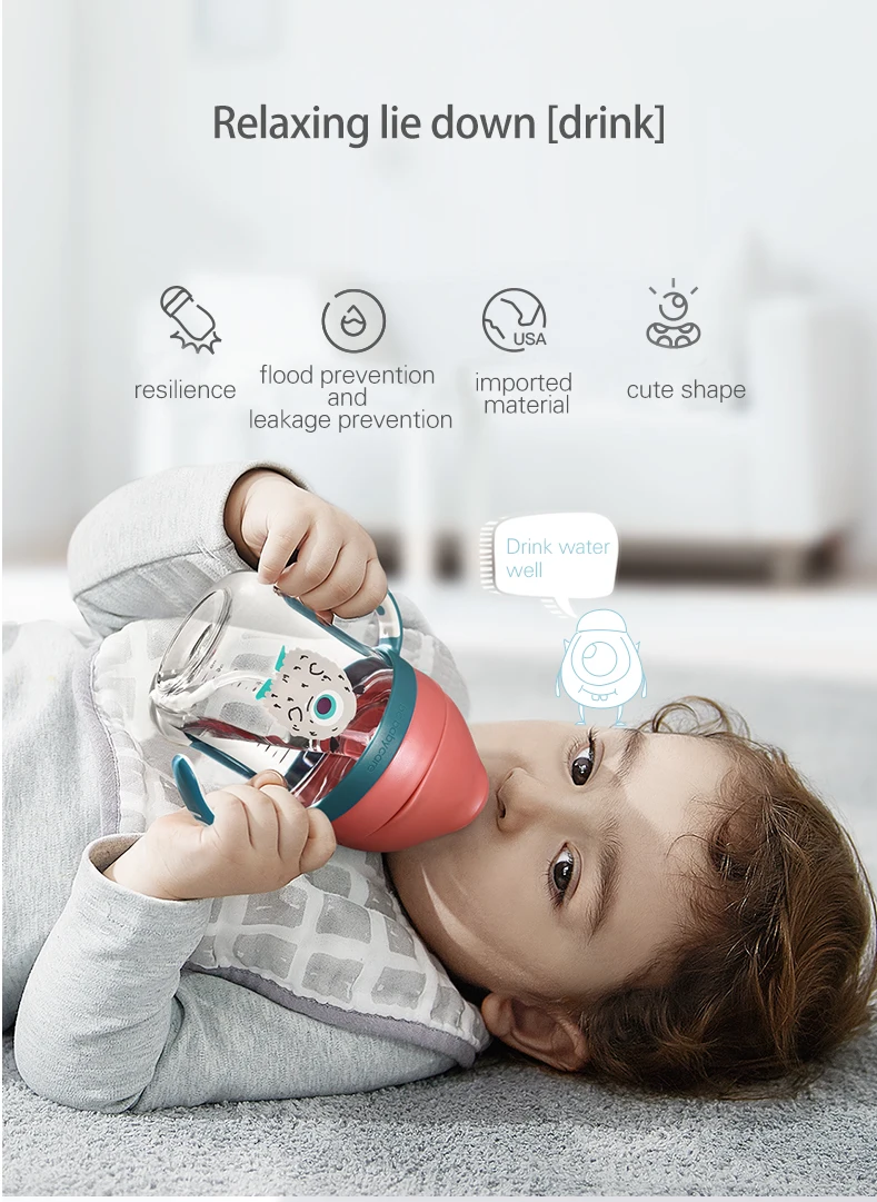 Babycare/Детская Бутылочка для питья PPSU, противопадающая, детская соломенная бутылочка с ручкой для кормления младенцев