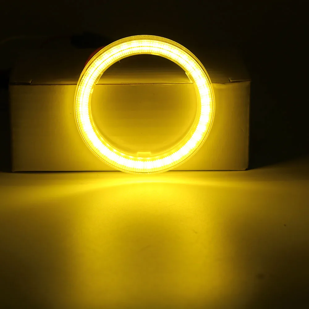 YSY COB Angel Eyes 60 мм 130 мм 2 шт. (1 пара) Авто Halo Rings COB 140 мм Ангельские глазки Автомобильные фары Мотоцикл Белый Желтый 12 В Led