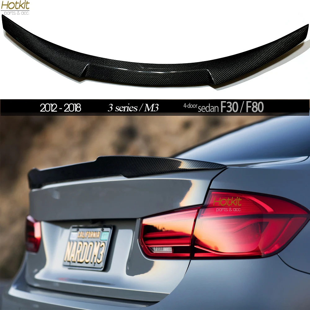 

3*3 3K саржевый задний спойлер из углеродного волокна для багажника BMW F30 3 серии (2012 - 2018) и F80 м3 (2015 - 2019) идеально подходит